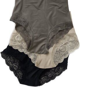 F.I.T. 3-Pack Lace Trim Seamless Underwear Neutral & Black S